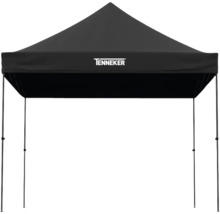 Schwarzes Faltzelt mit Tenneker Logo