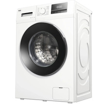 Machine à laver PKM blanche avec porte noire et affichage numérique