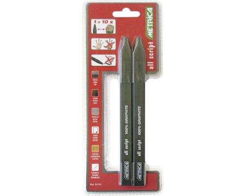 Crayon marqueur graphite All Script noir lot de 2