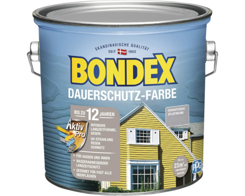 Peinture de protection du bois BONDEX extérieur/intérieur platinium 2,5 l Peinture de protection du bois BONDEX extérieur/intérieur platinium 2,5 l