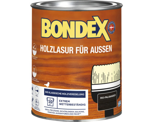 BONDEX Holzlasur rio palisander 750 ml Bondex Holzlasur für Aussen im Farbton Rio-Palisander