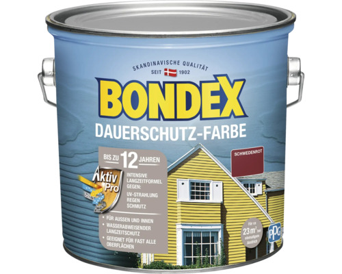 BONDEX Peinture de protection durable pour bois rouge suède 2,5 l