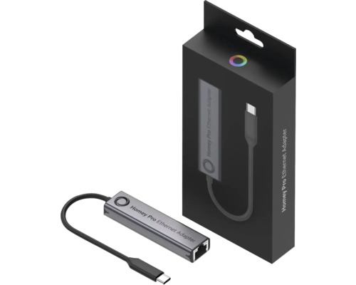 Adaptateur Homey Pro Ethernet et emballage