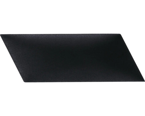 Coussin mural Riviera noir aspect velours 30x15 cm droite Échantillon de matériau noir en forme de losange