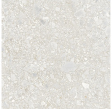 Dalle de terrasse en grès cérame fin Pebbles Light Grey 90x90x2 cm