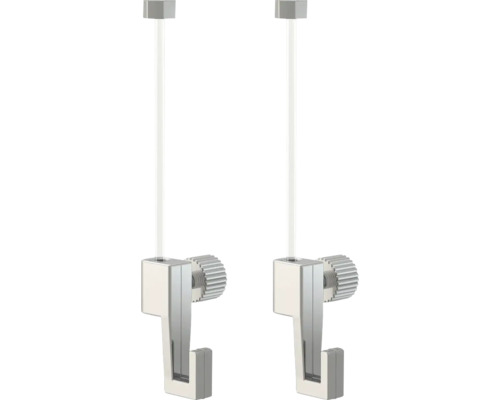 Deux accroches pour tableaux avec câble réglable