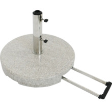 Support de parasol en granit avec poignée et roulettes