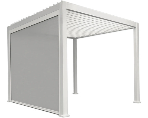 Pergola avec toit à lamelles et élément latéral pour l''extérieur