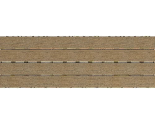 Konsta Dalle à clipser WPC 30.8x90.8 cm teck Dalles de terrasse en bois pour l''extérieur