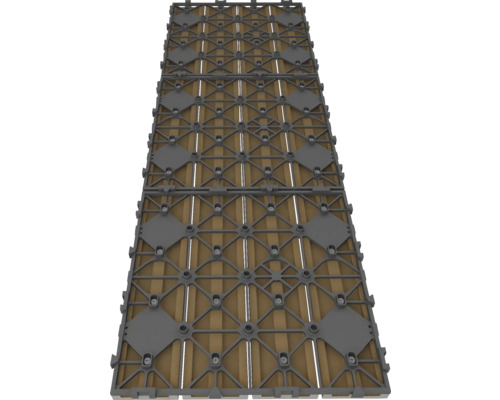 Lame de terrasse en bois avec sous-construction en plastique