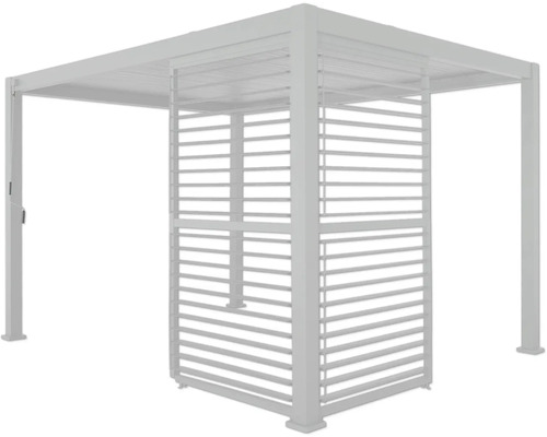 Pavillon carré avec paroi à lamelles