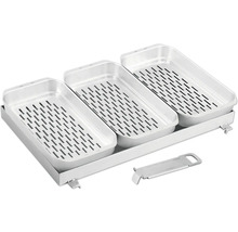 Insert de grille en acier inoxydable avec trois récipients