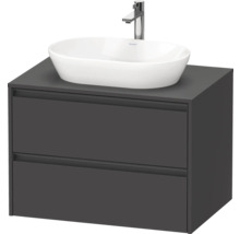 Waschtischunterschrank mit Aufsatzwaschbecken und Armatur