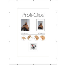 Cadre photo Profi-Clips avec indication des dimensions 60 sur 80 centimètres et 40 sur 60 centimètres