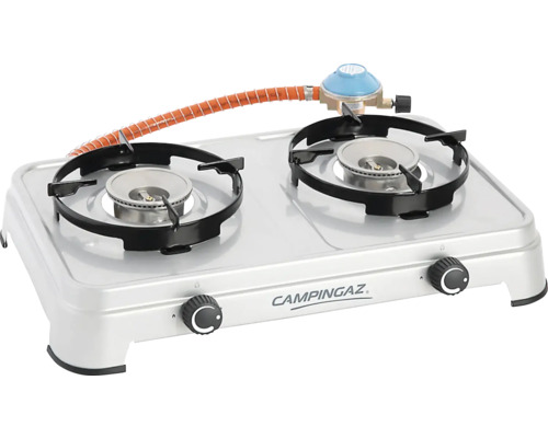 Réchaud Campingaz avec deux brûleurs, régulateur et tuyau