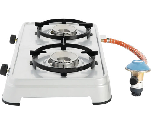 Réchaud à gaz double avec régulateur de pression de gaz et tuyau de gaz