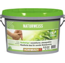 Peinture murale Naturweiss en seau, 2,5 litres pour environ 16 à 19 mètres carrés, de Hornbach