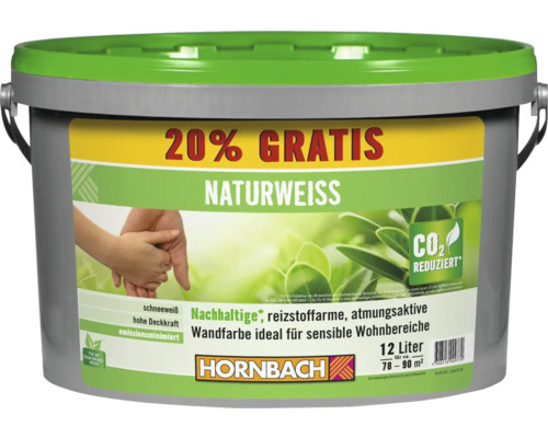Seau de peinture murale blanc naturel de 12 litres pour pièces d''habitation sensibles