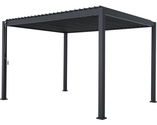 Pergola autoportante avec toit à lamelles pour terrasse