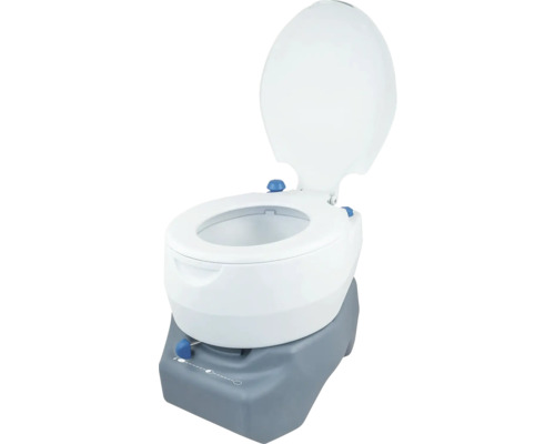 Tragbare Toilette mit offenem Deckel für Camping und Reise