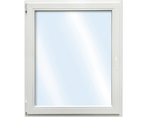 Fenêtre plastique ARON Basic+ 1 vantail (oscillo-battant) 105x70 cm RAL 9016 blanc signalisation tirant gauche RC2