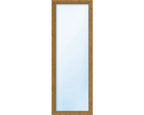 Fenêtre plastique ARON Basic+ 1 vantail (oscillo-battant) verre de sécurité trempé 50x160 cm Golden Oak tirant gauche