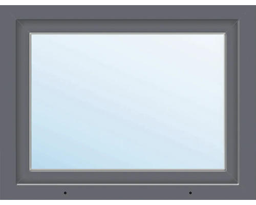 Fenêtre plastique ARON Basic+ 1 vantail (oscillo-battant) 75x50 cm RAL 7016 gris anthracite signalisation tirant gauche