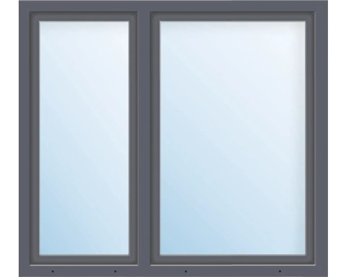 ARON Kunststofffenster 2 Flügelig (Dreh-Kipp/Dreh-Kipp) mit festem Pfosten weiss 1400 mm x 1700 mm