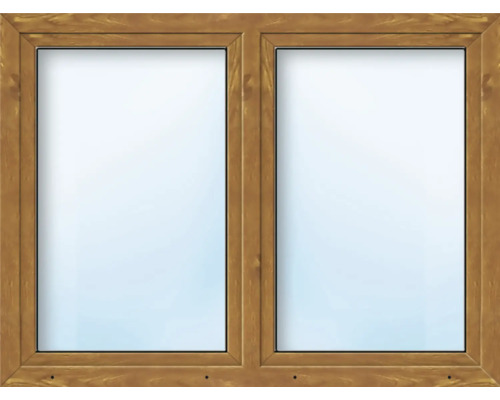 Fenêtre plastique ARON Basic+ 2 vantaux (battant/oscillo-battant) avec poteau mobile (têtière) 120x50 cm Golden Oak