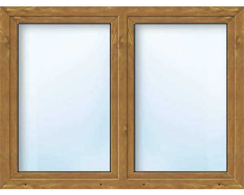 Fenêtre plastique ARON Basic+ 2 vantaux (oscillo-battant/oscillo-battant) avec poteau fixe 100x60 cm Golden Oak