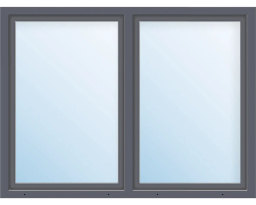 Fenêtre plastique ARON Basic+ 2 vantaux (battant/oscillo-battant) avec poteau mobile (têtière) 100x100 cm RAL 7016 gris anthracite