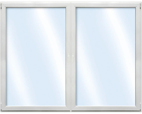 Fenêtre plastique ARON Basic+ 2 vantaux (battant/oscillo-battant) avec poteau mobile (têtière) 100x100 cm RAL 9016 blanc signalisation