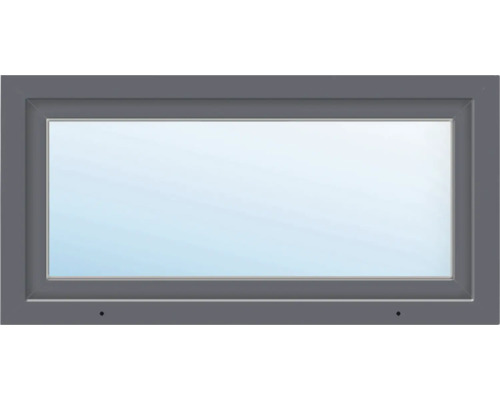 Fenêtre plastique ARON Basic+ 1 vantail (oscillo-battant) 60x55 cm RAL 7016 gris anthracite signalisation tirant gauche
