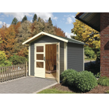Gartenschuppen mit Doppeltür und Gartengeräten