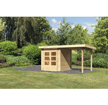 Gartenhaus Karibu Skandi 1 inkl. Anbaudach 2,35 m 451,5 x 232 cm natur