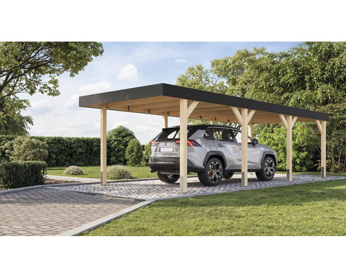Einzelcarport Karibu Leimholz 312,5 x 724 cm natur