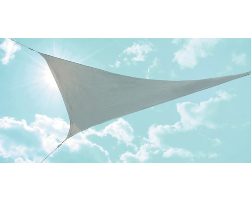 Voile d'ombrage triangulaire PeddyShield CORALIE 3,6 x 3,6 x 3,6 m, HDPE 135 g/m² perméable à l'eau et à l'air, gris Voile d'ombrage triangulaire PeddyShield CORALIE 3,6 x 3,6 x 3,6 m, HDPE 135 g/m² perméable à l'eau et à l'air, gris
