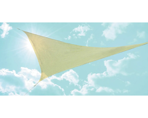 Voile d'ombrage triangulaire PeddyShield DINAH 3,6 x 3,6 x 3,6 m, HDPE 135 g/m² perméable à l'eau et à l'air, blé rayé Voile d'ombrage triangulaire PeddyShield DINAH 3,6 x 3,6 x 3,6 m, HDPE 135 g/m² perméable à l'eau et à l'air, blé rayé