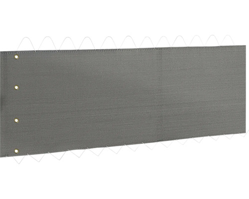 Balkonsichtschutz JADE HDPE 135 g/m2 grau 5m x 0,9 m Grauer Sichtschutzzaun aus Stoff mit Ösen