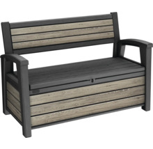 Banc de jardin avec espace de rangement en plastique aspect bois