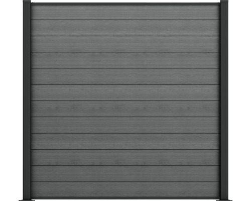 Élément de clôture en WPC avec planches horizontales et cadre