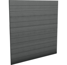 Panneau d''intimité gris en lamelles horizontales