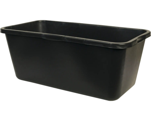 Schwarze Mörtelwanne aus Kunststoff