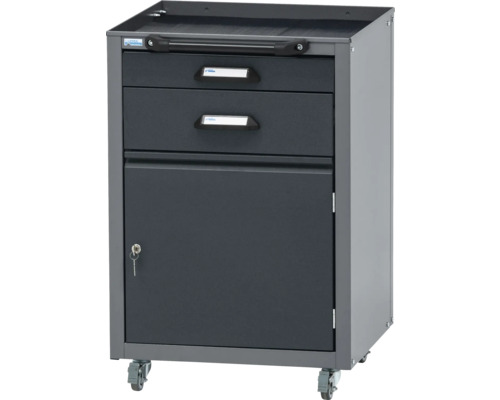 Chariot d''atelier avec deux tiroirs et une armoire