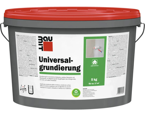 Apprêt universel Baumit blanc 5 kg Seau d''apprêt universel, adapté pour l''intérieur et l''extérieur, 5 kg