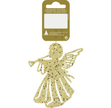 Goldener Engel mit Trompete als Weihnachtsbaumschmuck