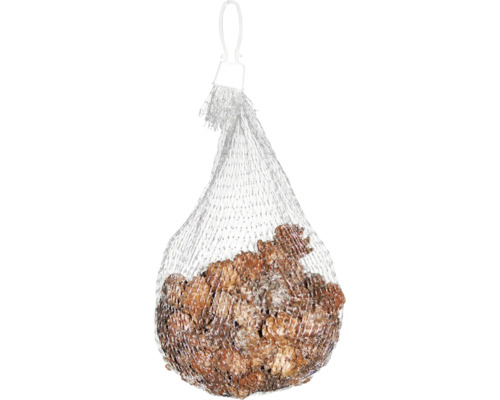 Décoration de Noël pomme de pin naturelle avec neige Cône dans un filet