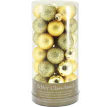 Boules de Noël dorées en verre, ensemble