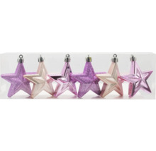 Set aus sechs sternförmigen Christbaumkugeln
