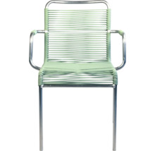 Chaise avec accoudoirs et assise et dossier tressés